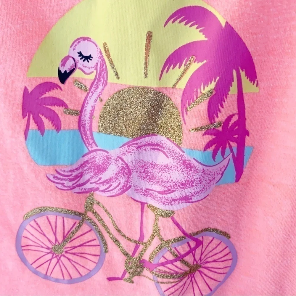Wonder Nation Girls multi-color neon tank top. Size 6-6x. Flamingo